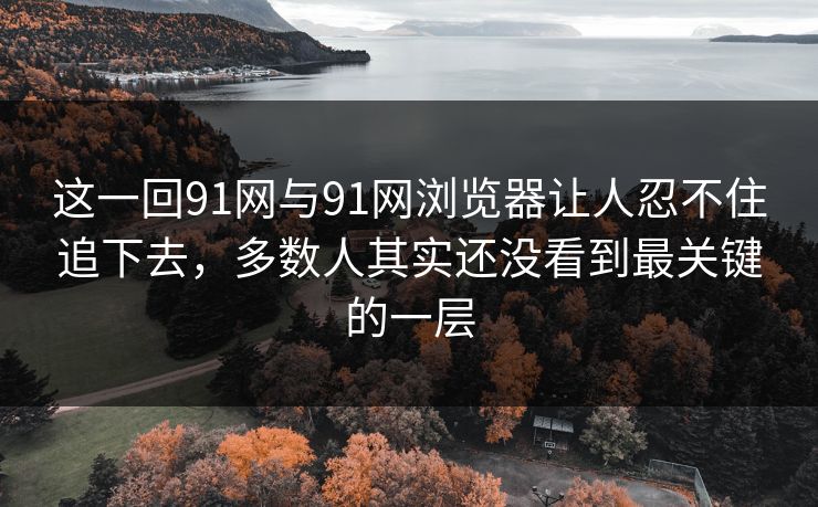 这一回91网与91网浏览器让人忍不住追下去，多数人其实还没看到最关键的一层