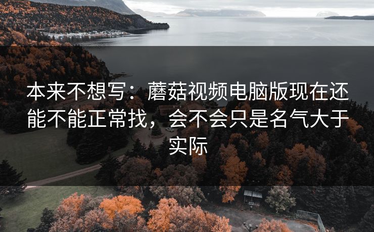 本来不想写：蘑菇视频电脑版现在还能不能正常找，会不会只是名气大于实际