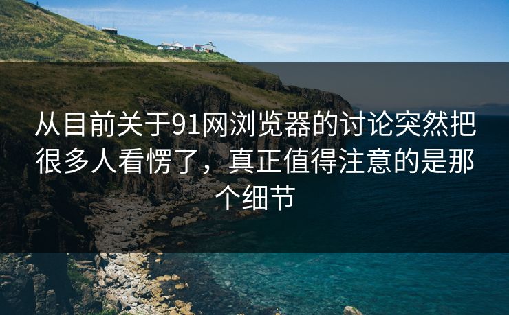 从目前关于91网浏览器的讨论突然把很多人看愣了，真正值得注意的是那个细节