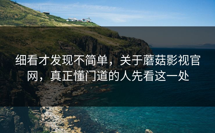 细看才发现不简单，关于蘑菇影视官网，真正懂门道的人先看这一处