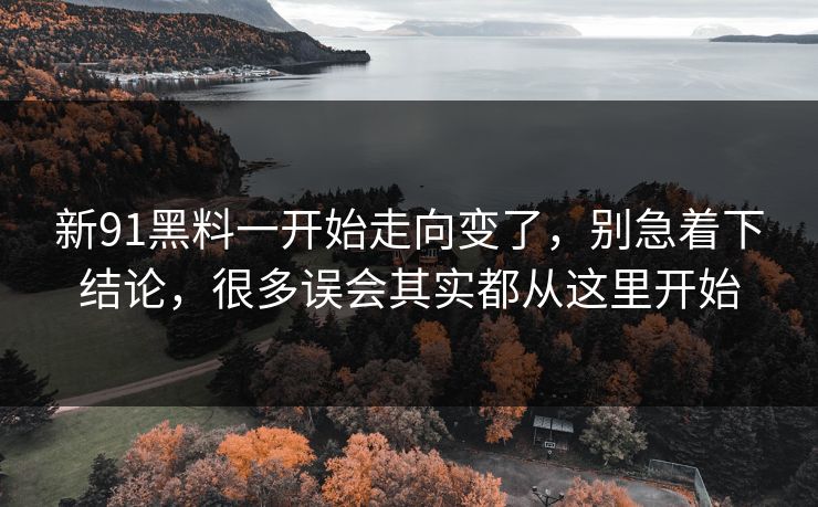 新91黑料一开始走向变了，别急着下结论，很多误会其实都从这里开始