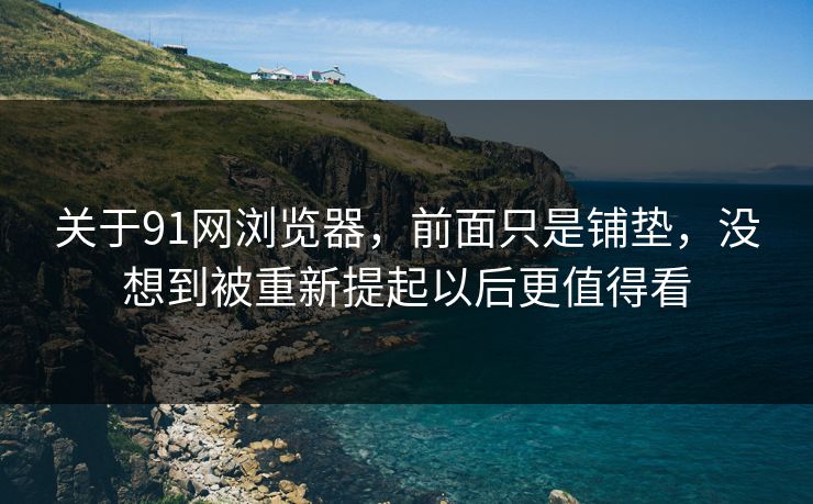 关于91网浏览器，前面只是铺垫，没想到被重新提起以后更值得看