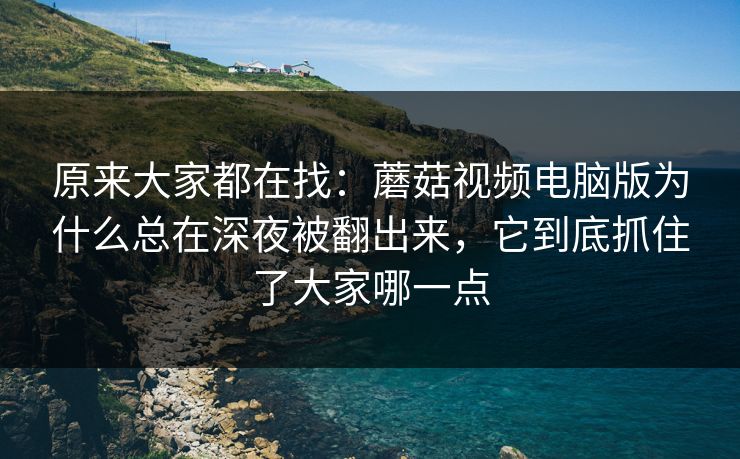 原来大家都在找：蘑菇视频电脑版为什么总在深夜被翻出来，它到底抓住了大家哪一点